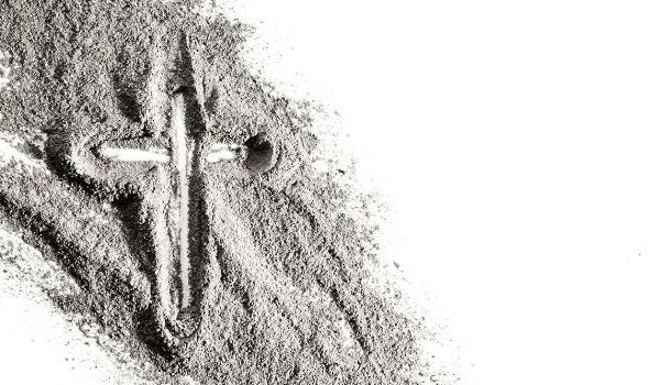 ashes in cross shape